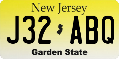 NJ license plate J32ABQ