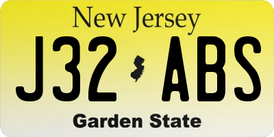 NJ license plate J32ABS