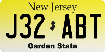 NJ license plate J32ABT