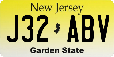 NJ license plate J32ABV