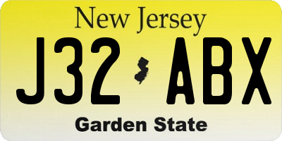 NJ license plate J32ABX