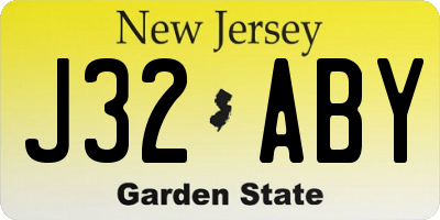 NJ license plate J32ABY