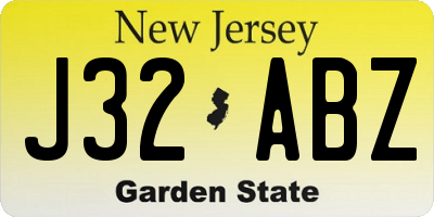 NJ license plate J32ABZ