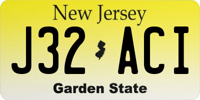 NJ license plate J32ACI