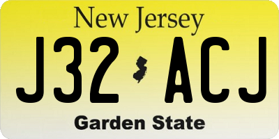 NJ license plate J32ACJ