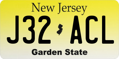 NJ license plate J32ACL