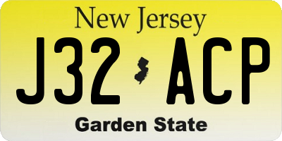 NJ license plate J32ACP