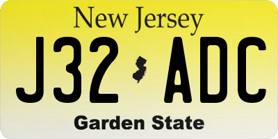 NJ license plate J32ADC