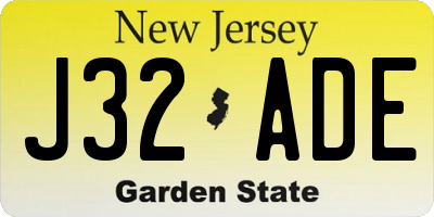NJ license plate J32ADE