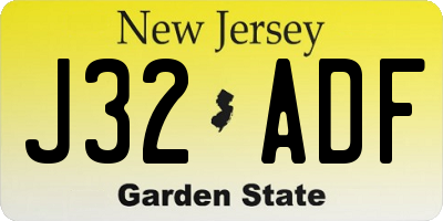 NJ license plate J32ADF