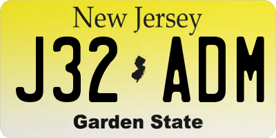 NJ license plate J32ADM