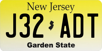 NJ license plate J32ADT
