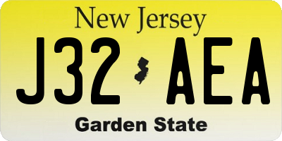 NJ license plate J32AEA