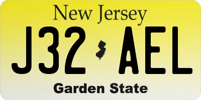NJ license plate J32AEL