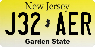 NJ license plate J32AER