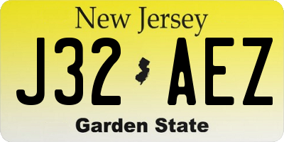 NJ license plate J32AEZ