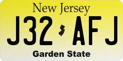 NJ license plate J32AFJ