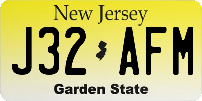 NJ license plate J32AFM