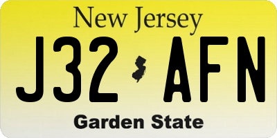 NJ license plate J32AFN