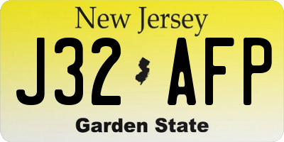 NJ license plate J32AFP