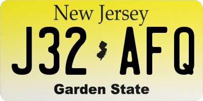NJ license plate J32AFQ