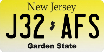 NJ license plate J32AFS