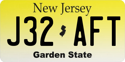 NJ license plate J32AFT