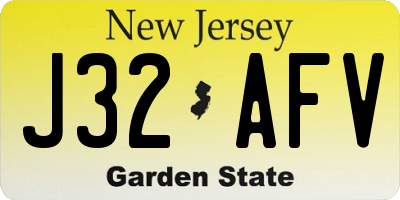 NJ license plate J32AFV