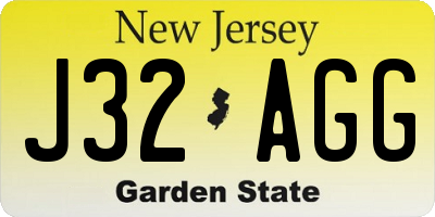 NJ license plate J32AGG