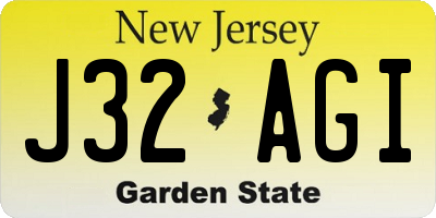 NJ license plate J32AGI