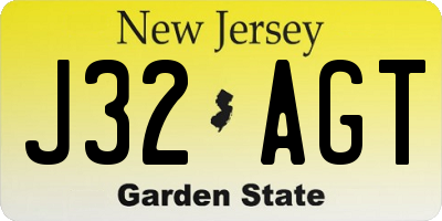 NJ license plate J32AGT
