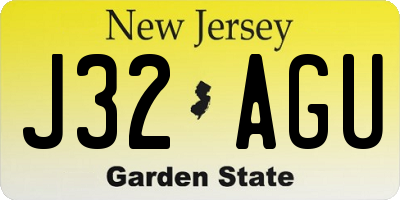 NJ license plate J32AGU