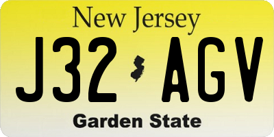 NJ license plate J32AGV