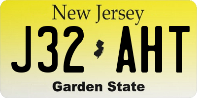 NJ license plate J32AHT