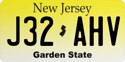 NJ license plate J32AHV