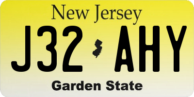 NJ license plate J32AHY