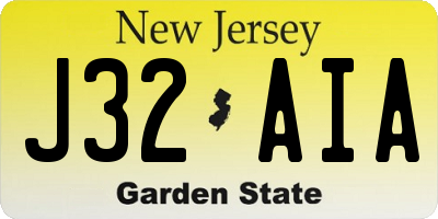 NJ license plate J32AIA
