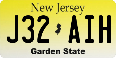 NJ license plate J32AIH