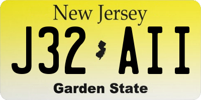 NJ license plate J32AII