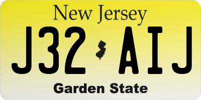 NJ license plate J32AIJ