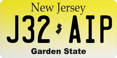 NJ license plate J32AIP