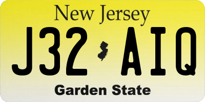 NJ license plate J32AIQ