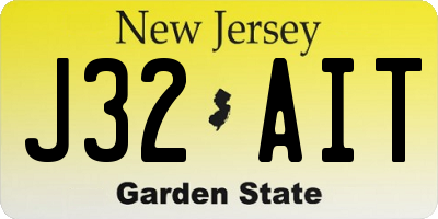 NJ license plate J32AIT