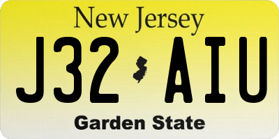 NJ license plate J32AIU