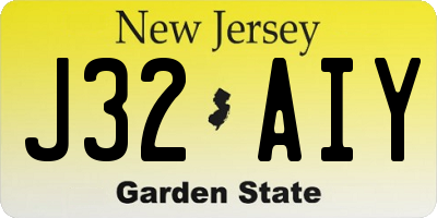 NJ license plate J32AIY