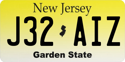 NJ license plate J32AIZ