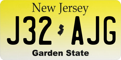 NJ license plate J32AJG
