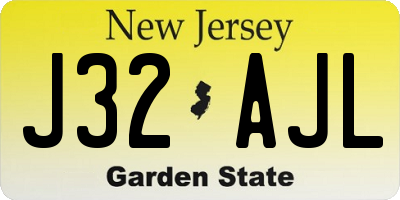 NJ license plate J32AJL