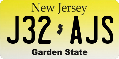 NJ license plate J32AJS