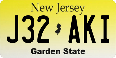 NJ license plate J32AKI